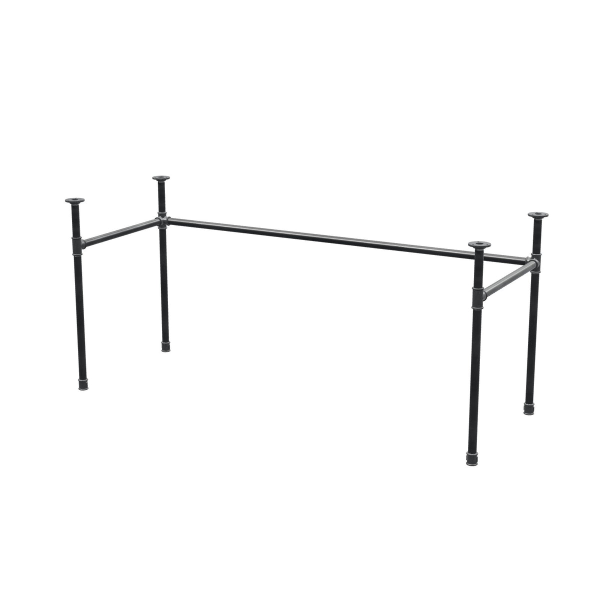 Schreibtisch-Gestell, U-Form, Gusseisen und Stahl Ø 27 mm, 161 × 61 cm, Höhe 71 cm