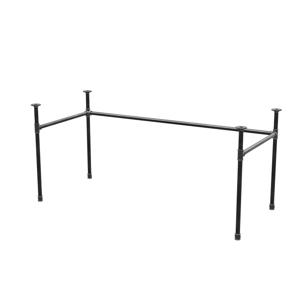 Schreibtisch-Gestell, U-Form, Gusseisen und Stahl Ø 27 mm, 161 × 71 cm, Höhe 71 cm