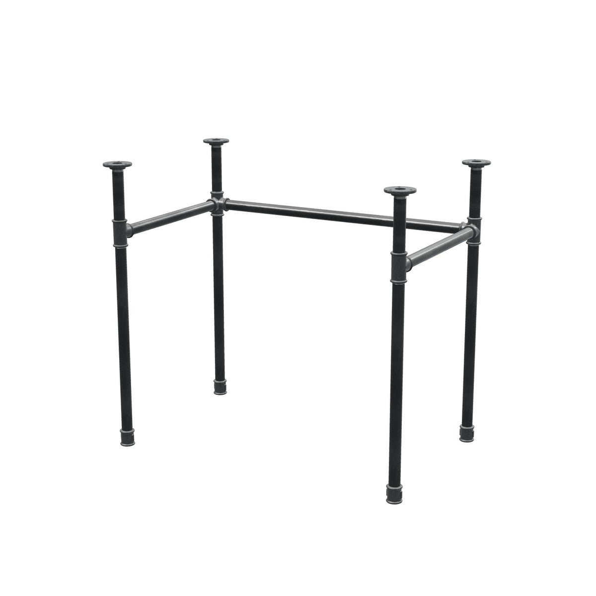 Schreibtisch-Gestell, U-Form, Gusseisen und Stahl Ø 27 mm, 81 × 51 cm, Höhe 71 cm