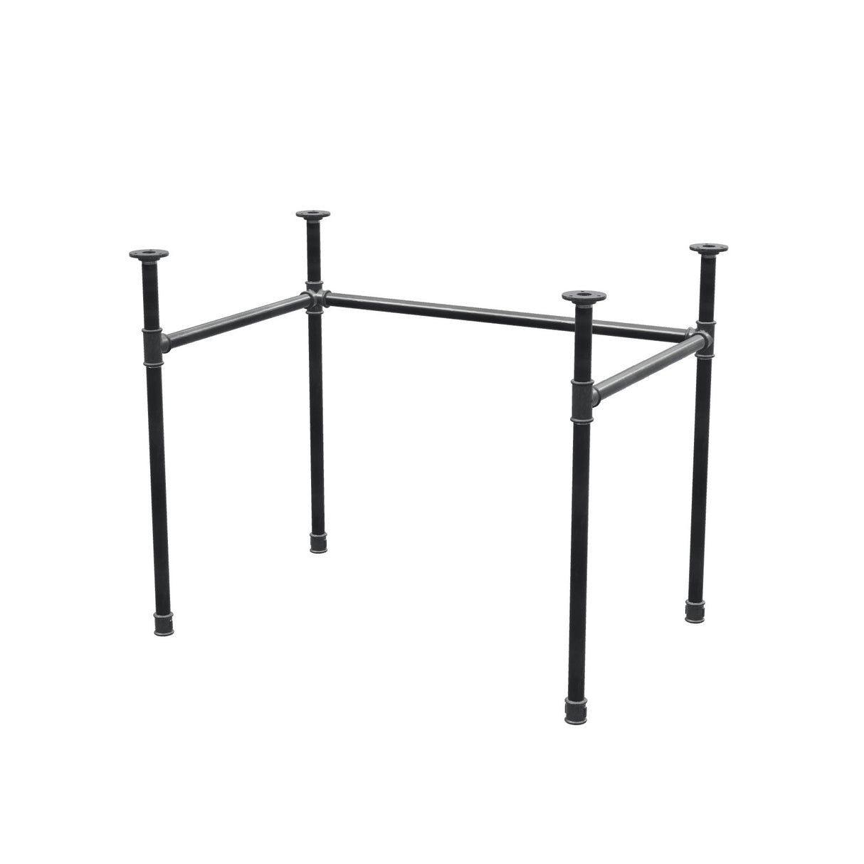 Schreibtisch-Gestell, U-Form, Gusseisen und Stahl Ø 27 mm, 91 × 61 cm, Höhe 71 cm