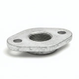 Platine ovale 2 trous fonte galvanisée - photo produit fond blanc 3