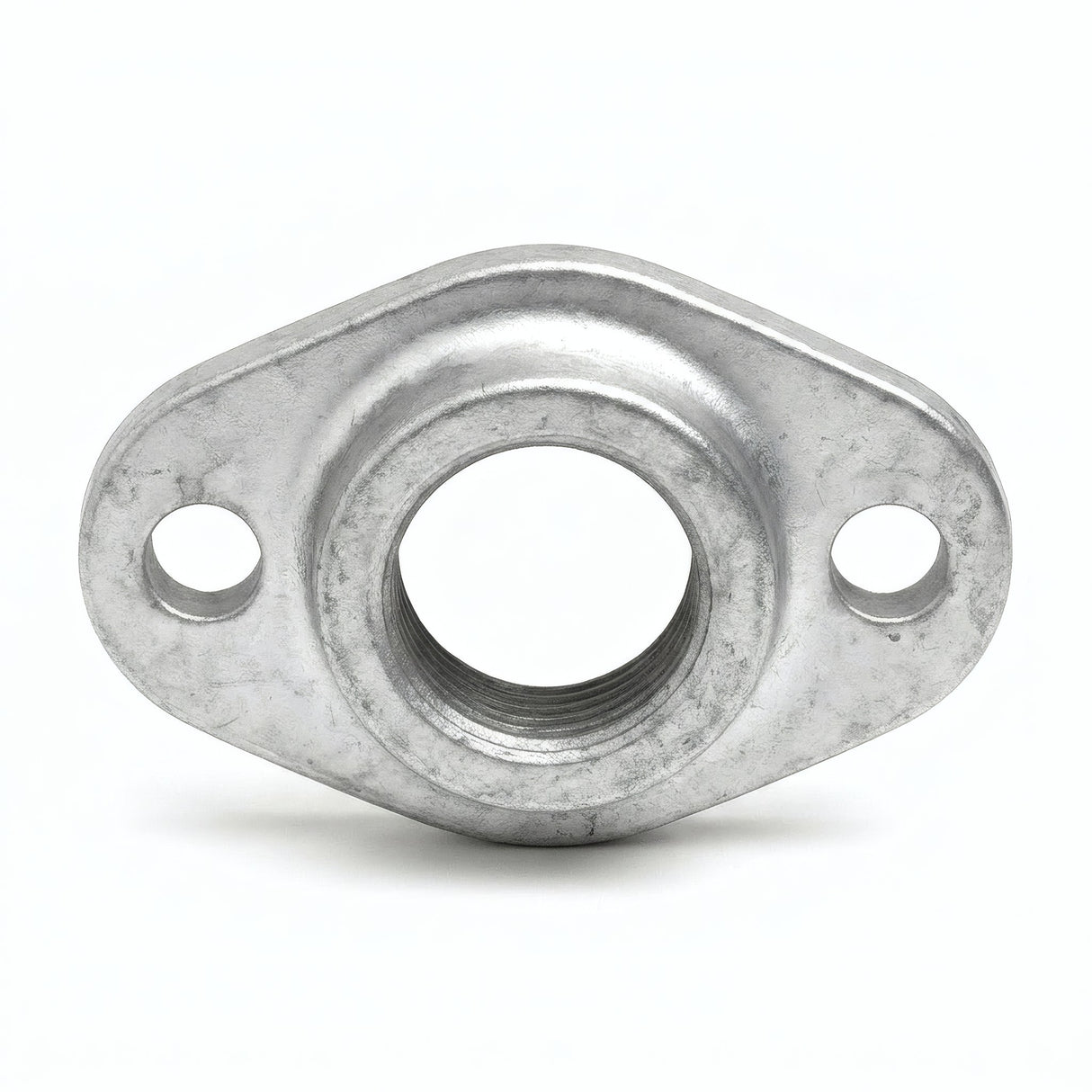 Platine ovale 2 trous fonte galvanisée - photo produit fond blanc 8
