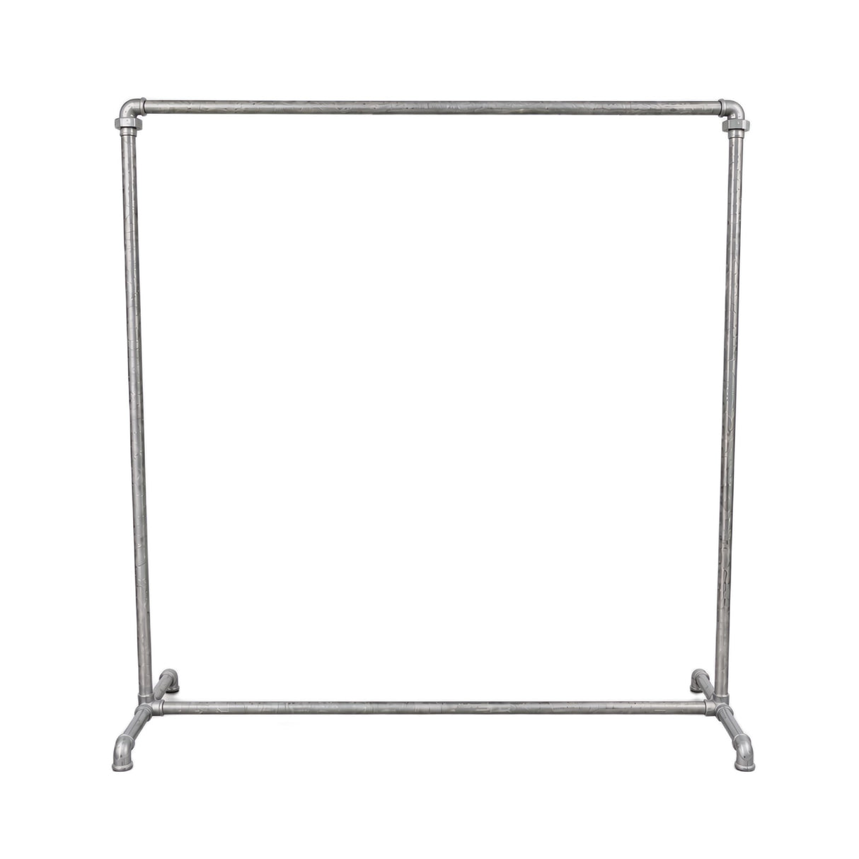 Verzinkter industrieller Kleiderständer ohne Kleidung – Vorderansicht