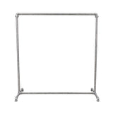 Verzinkter industrieller Kleiderständer ohne Kleidung – Vorderansicht