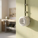 Wandsteckdose aus Porzellan — Schuko 2P+T 16 A / Weiß