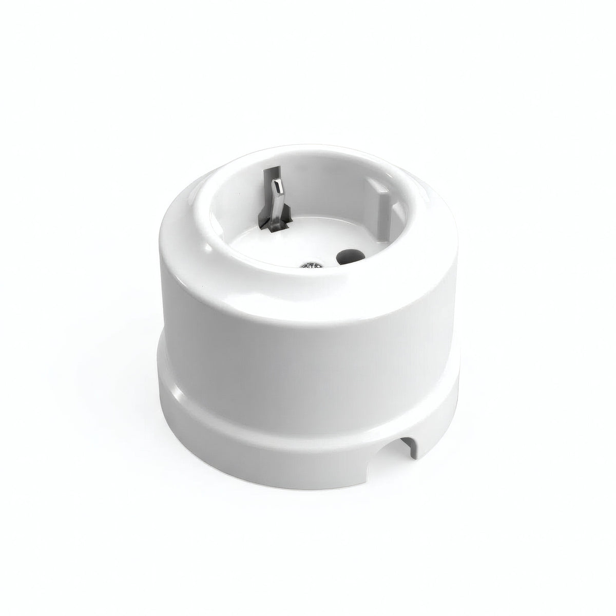 Wandsteckdose aus Porzellan — Schuko 2P+T 16 A / Weiß