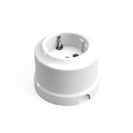 Wandsteckdose aus Porzellan — Schuko 2P+T 16 A / Weiß