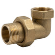 Raccord union coude mâle-femelle en laiton CW617N BSP - vue isométrique 3/4