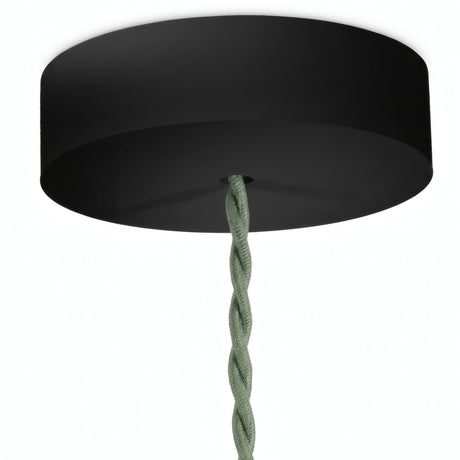 Runder Baldachin aus Holz, Ø 120 mm — Schwarz