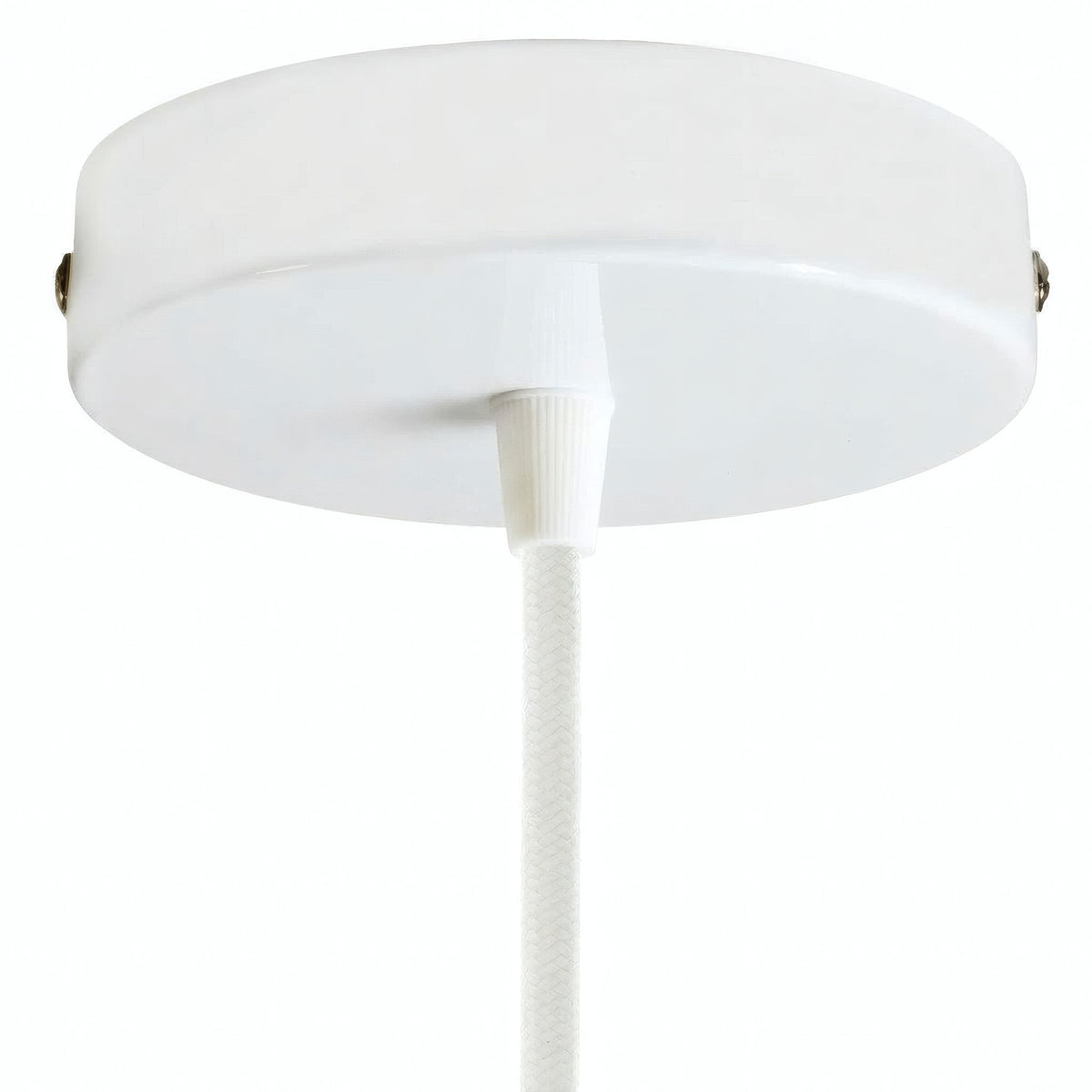 Zylindrischer Baldachin aus Metall, Ø 120 mm — Konisch, Thermoplast / Weiß glänzend