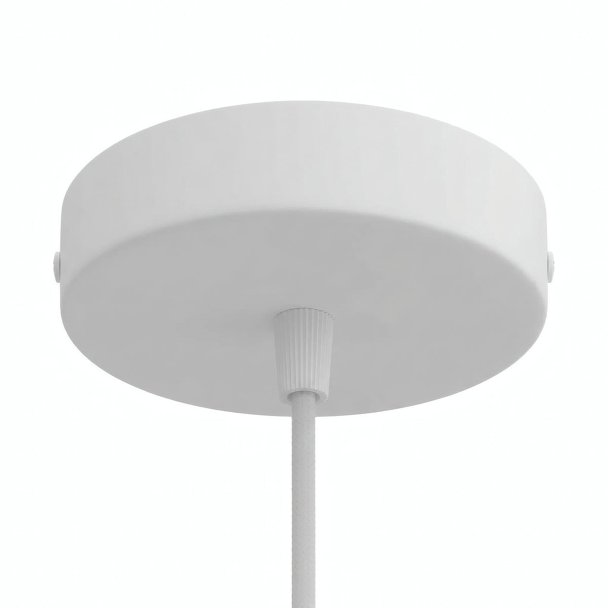 Zylindrischer Baldachin aus Metall, Ø 120 mm — Konisch, Thermoplast / Weiß matt