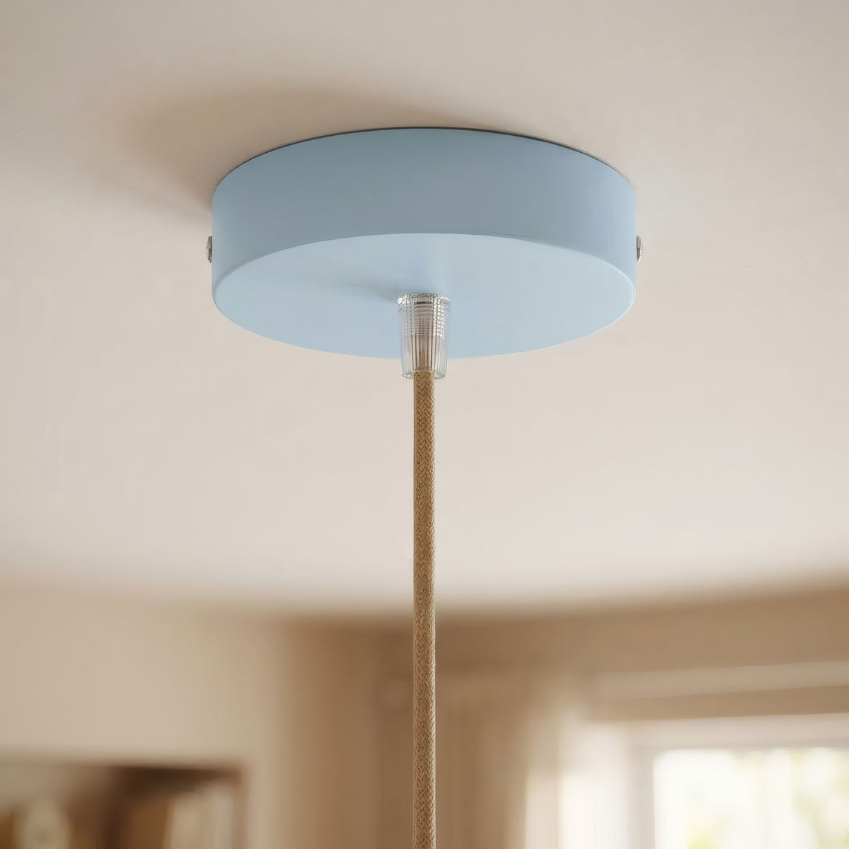 Zylindrischer Baldachin aus Metall, Ø 120 mm — Konisch, Thermoplast / Himmelblau