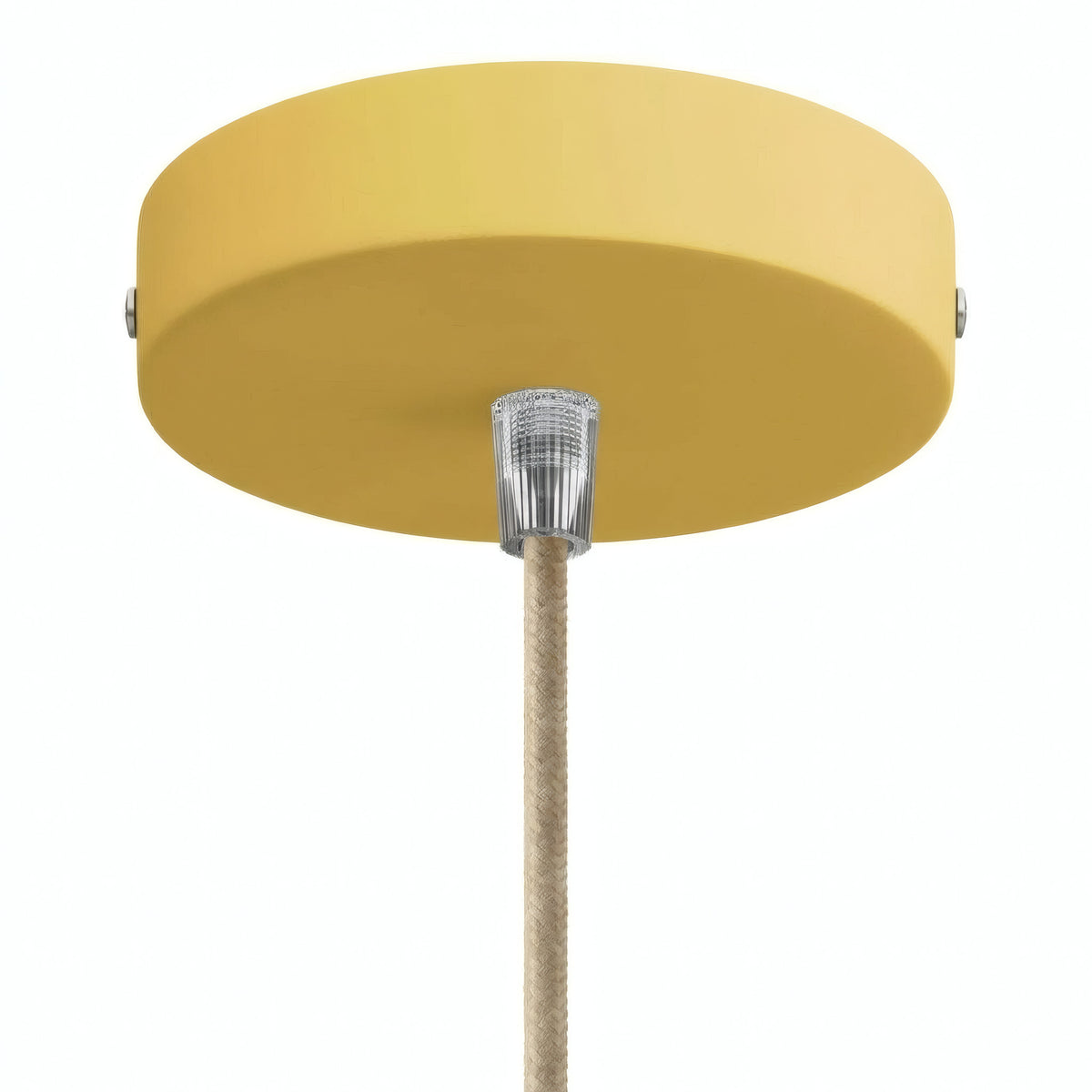 Zylindrischer Baldachin aus Metall, Ø 120 mm — Konisch, Thermoplast / Senfgelb