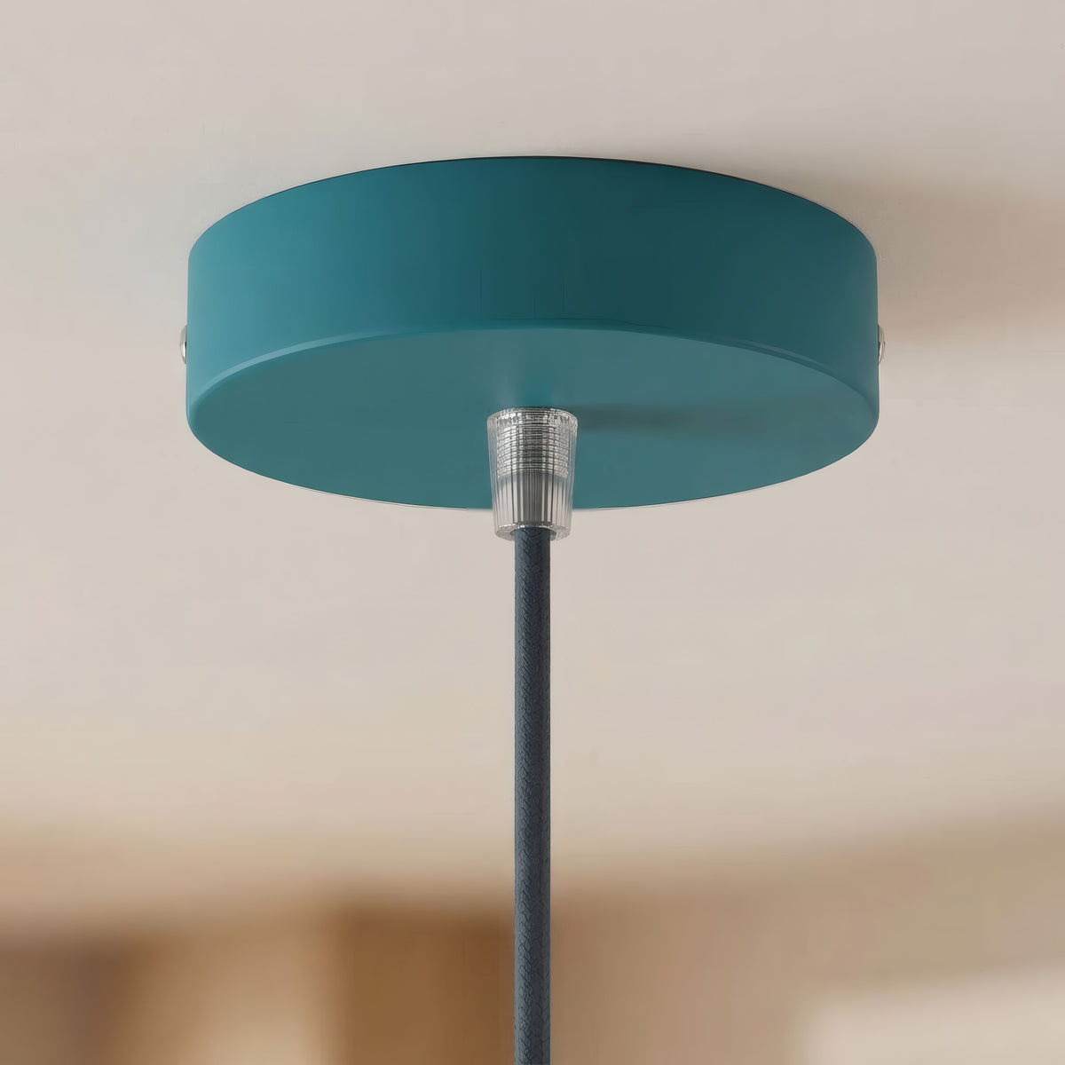 Zylindrischer Baldachin aus Metall, Ø 120 mm — Konisch, Thermoplast / Petrol