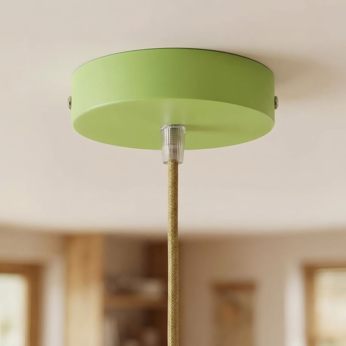 Zylindrischer Baldachin aus Metall, Ø 120 mm — Konisch, Thermoplast / Wiesengrün
