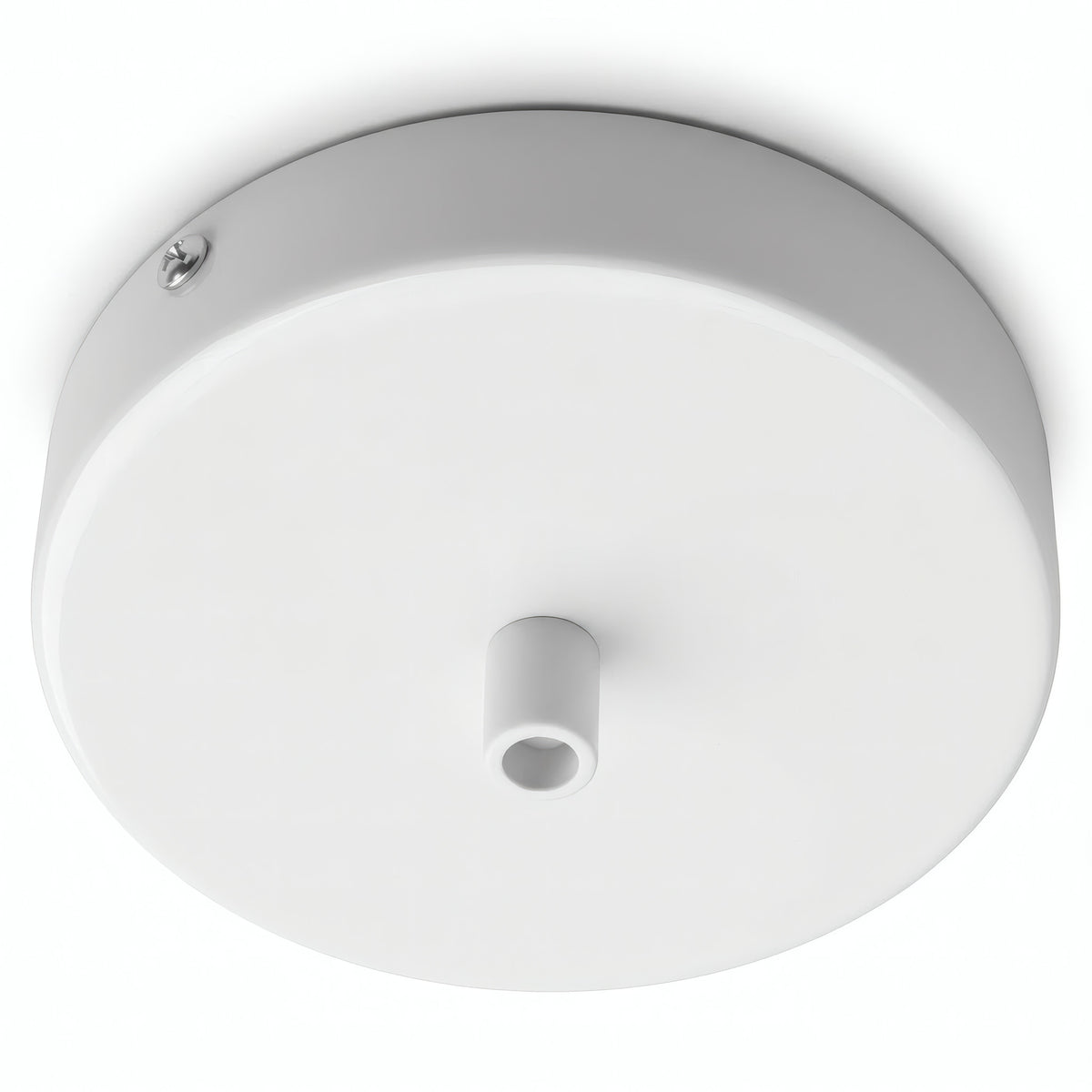 Zylindrischer Baldachin aus Metall, Ø 120 mm — Zylindrisch, Metall / Weiß glänzend