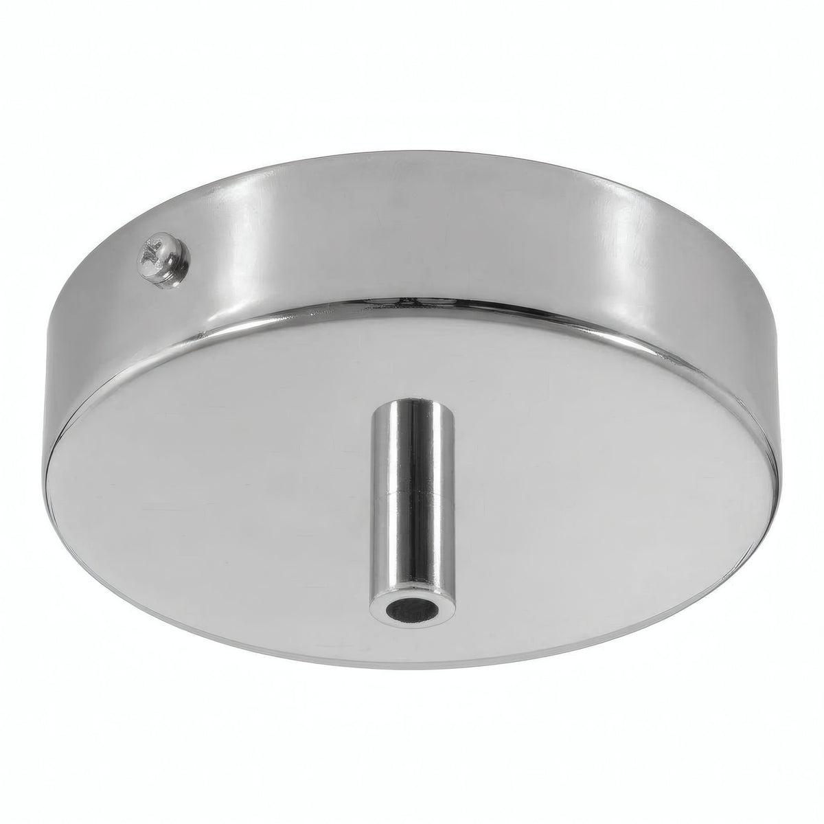 Zylindrischer Baldachin aus Metall, Ø 120 mm — Zylindrisch, Metall / Chrom