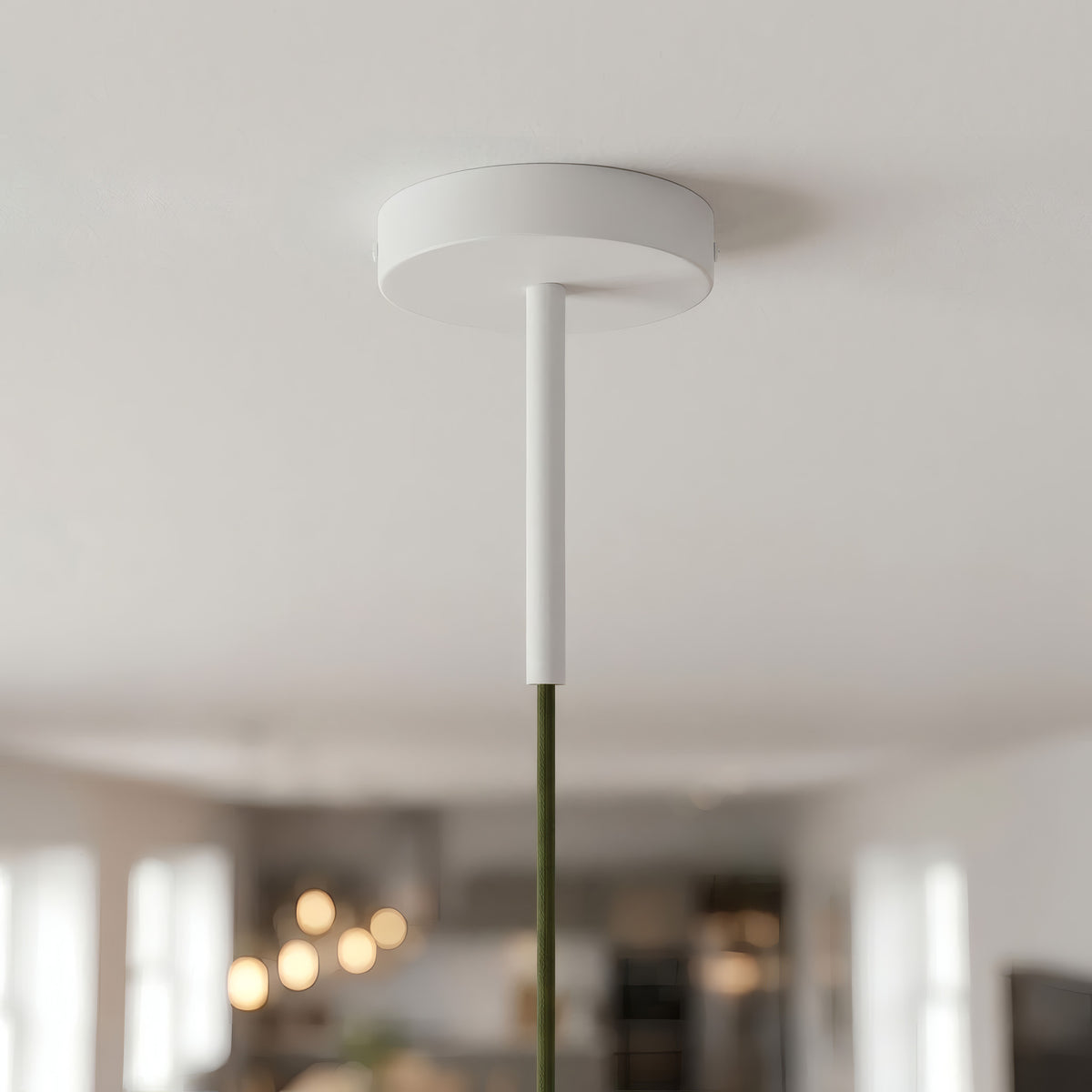 Zylindrischer Metallbaldachin mit 15-cm-Zugentlastung — Weiß matt