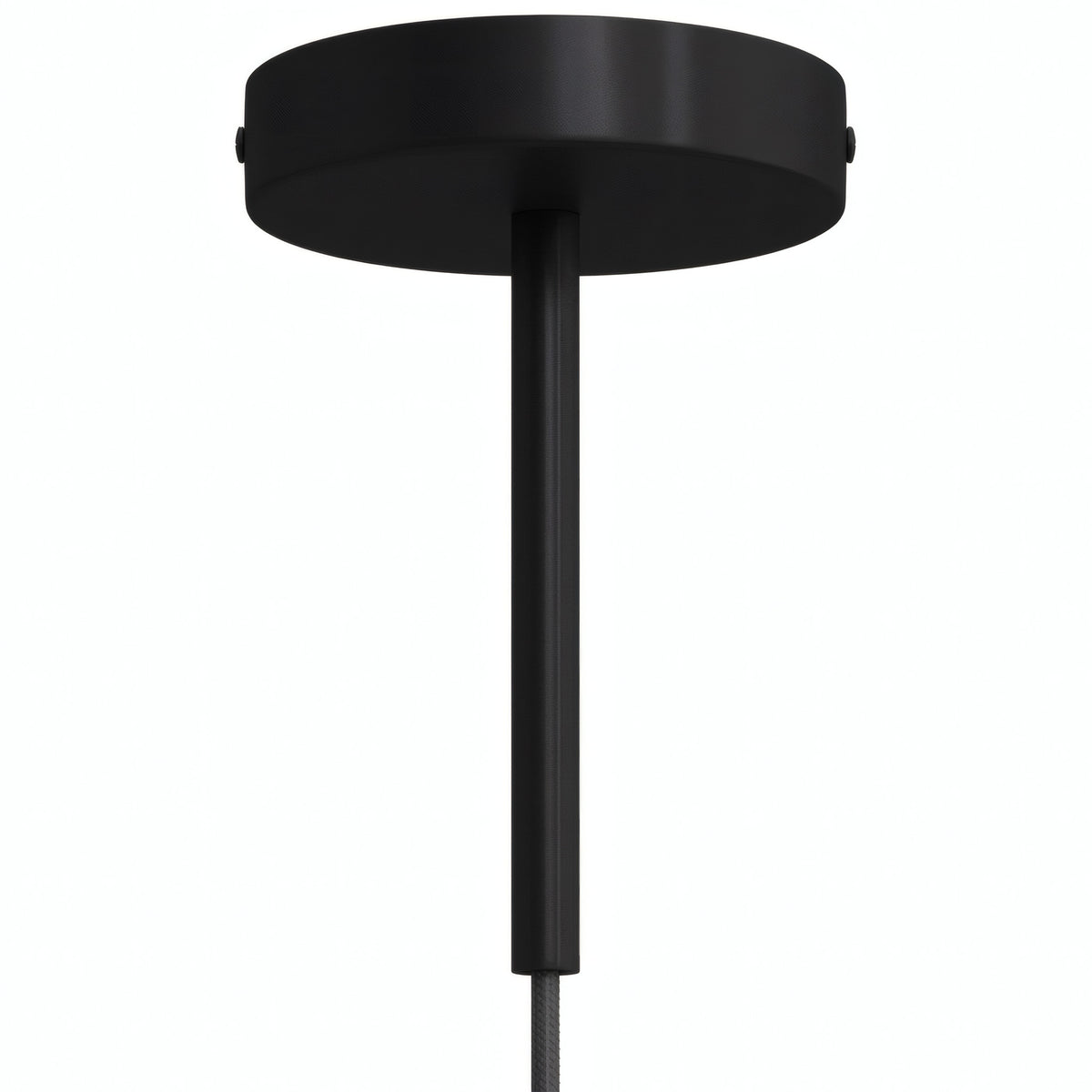 Zylindrischer Metallbaldachin mit 15-cm-Zugentlastung — Schwarz