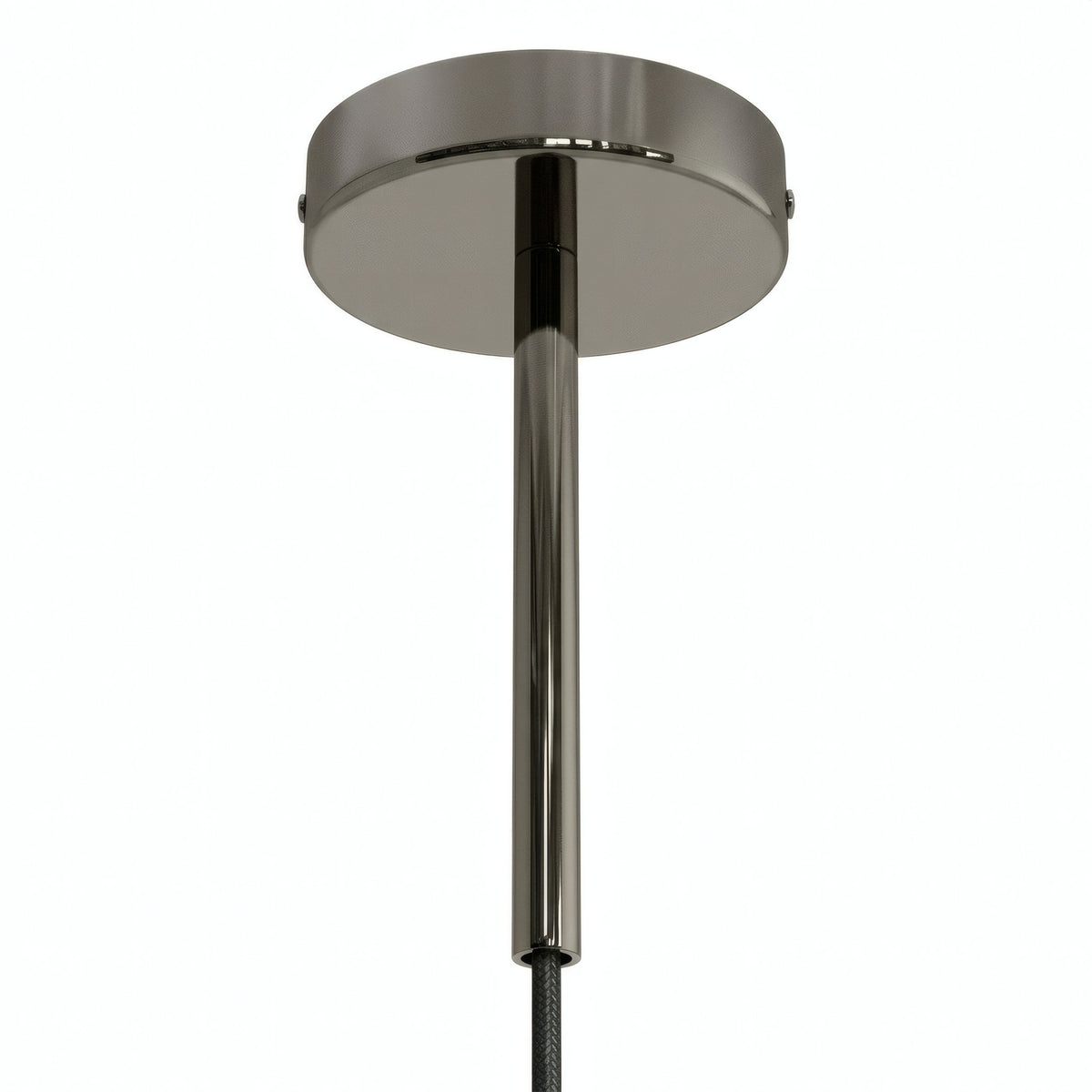 Zylindrischer Metallbaldachin mit 15-cm-Zugentlastung — Schwarze Perle