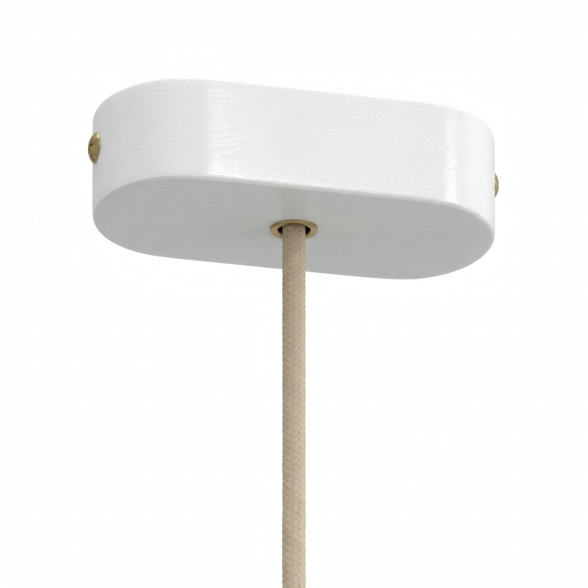 Ovaler Baldachin aus Holz, 120 × 51 mm — Weiß