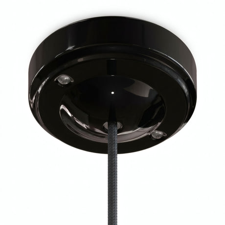 Minimalistischer Baldachin aus Porzellan, Ø 100 mm — Schwarz