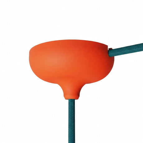 Silikon-Baldachin Ø 88 mm mit Mittelloch und Seitenauslass — Orange