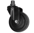 Schwarze schwenkbare Industrie-Rolle auf fitting  - Gummi - 100 mm - schwenkbare Industrie-Rolle für Möbel - Ansicht 2