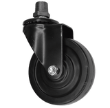 Industrie-Schwenkrolle Schwarz auf Anschluss – Gummi – 100mm