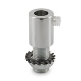 Zylindrische Metall-Zugentlastung M10x1, Mutter und Scheibe — Chrom