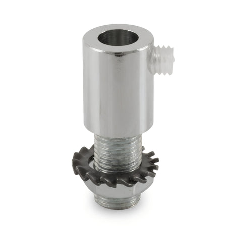 Zylindrische Metall-Zugentlastung M10x1, Mutter und Scheibe — Chrom