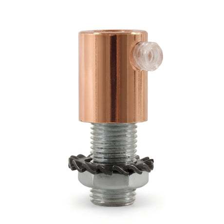 Zylindrische Metall-Zugentlastung M10x1, Mutter und Scheibe — Kupfer