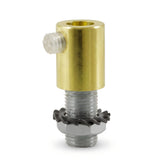 Zylindrische Metall-Zugentlastung M10x1, Mutter und Scheibe — Messing