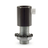 Zylindrische Metall-Zugentlastung M10x1, Mutter und Scheibe — Schwarze Perle