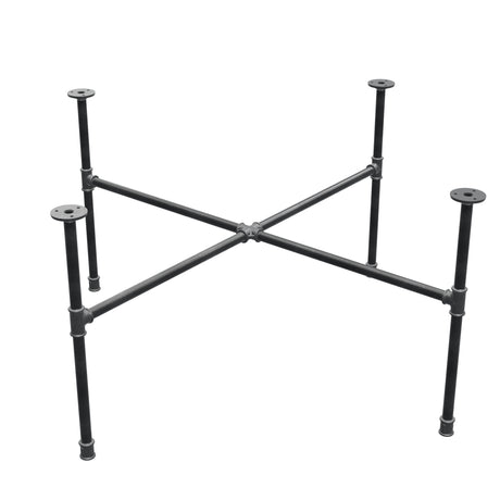 Industrielles Couchtisch-Gestell aus Gusseisen, Kreuzfuß, 108 × 108 cm, Höhe 52 cm, Dreiviertelansicht