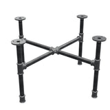 Industrielles Couchtisch-Gestell aus Gusseisen, Kreuzfuß, 58 × 58 cm, Höhe 32 cm, Dreiviertelansicht