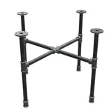 Industrielles Couchtisch-Gestell aus Gusseisen, Kreuzfuß, 58 × 58 cm, Höhe 42 cm, Dreiviertelansicht