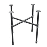 Industrielles Couchtisch-Gestell aus Gusseisen, Kreuzfuß, 58 × 58 cm, Höhe 52 cm, Dreiviertelansicht