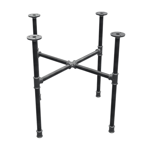 Industrielles Couchtisch-Gestell aus Gusseisen, Kreuzfuß, 58 × 58 cm, Höhe 52 cm, Dreiviertelansicht