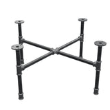 Industrielles Couchtisch-Gestell aus Gusseisen, Kreuzfuß, 68 × 68 cm, Höhe 32 cm, Dreiviertelansicht