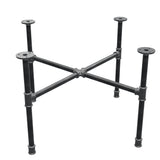 Industrielles Couchtisch-Gestell aus Gusseisen, Kreuzfuß, 68 × 68 cm, Höhe 42 cm, Dreiviertelansicht
