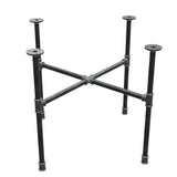 Industrielles Couchtisch-Gestell aus Gusseisen, Kreuzfuß, 68 × 68 cm, Höhe 52 cm, Dreiviertelansicht