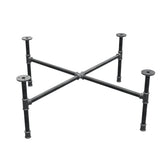 Industrielles Couchtisch-Gestell aus Gusseisen, Kreuzfuß, 88 × 88 cm, Höhe 32 cm, Dreiviertelansicht