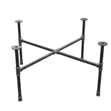 Industrielles Couchtisch-Gestell aus Gusseisen, Kreuzfuß, 88 × 88 cm, Höhe 42 cm, Dreiviertelansicht
