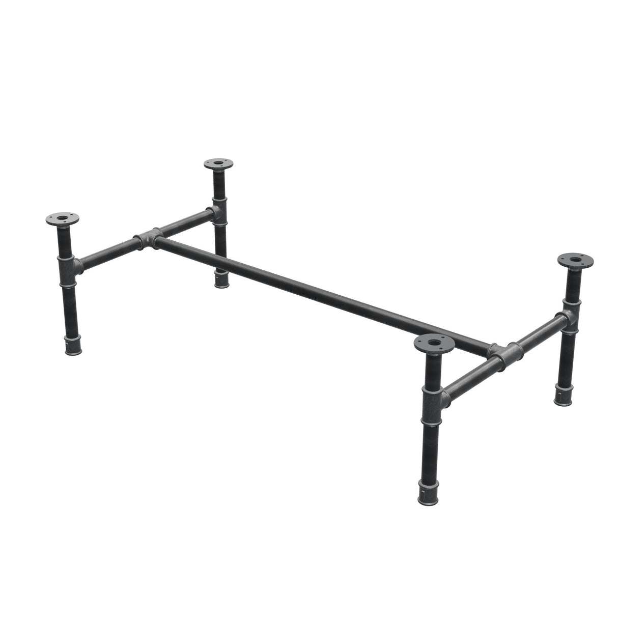 Couchtisch-Gestell aus Gusseisen, H-Form, 101 × 55 cm, Höhe 32 cm, Dreiviertelansicht