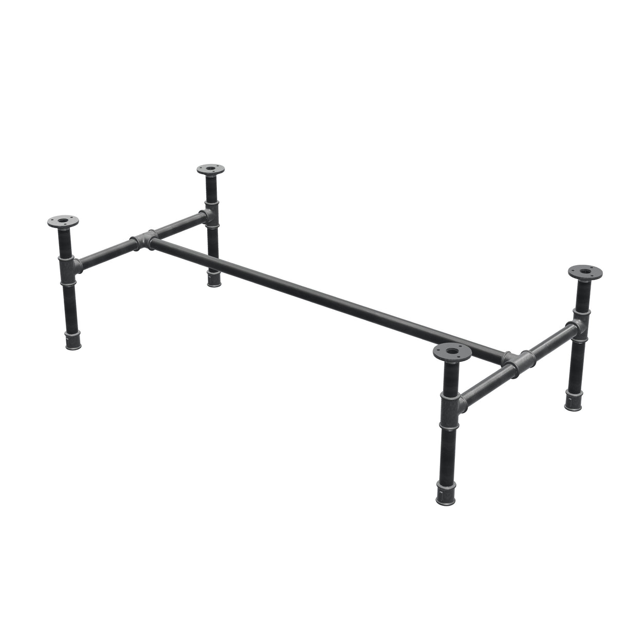 Couchtisch-Gestell aus Gusseisen, H-Form, 111 × 55 cm, Höhe 32 cm, Dreiviertelansicht
