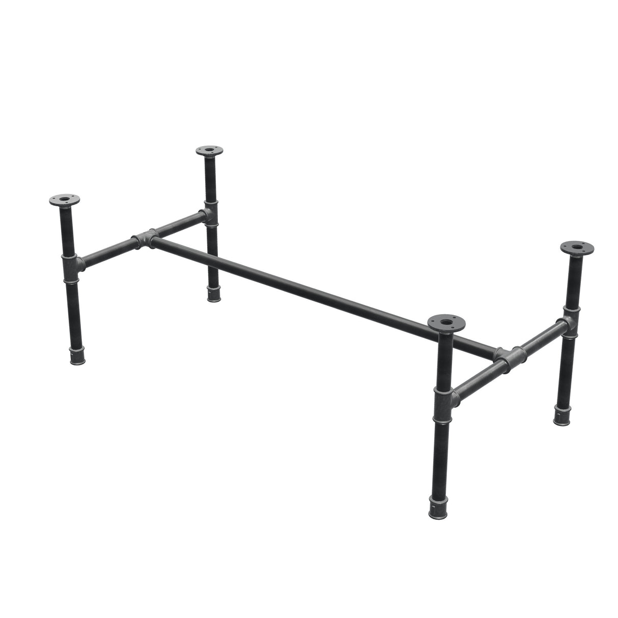 Couchtisch-Gestell aus Gusseisen, H-Form, 111 × 55 cm, Höhe 42 cm, Dreiviertelansicht