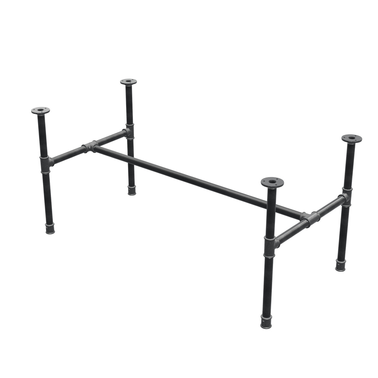 Couchtisch-Gestell aus Gusseisen, H-Form, 111 × 55 cm, Höhe 52 cm, Dreiviertelansicht