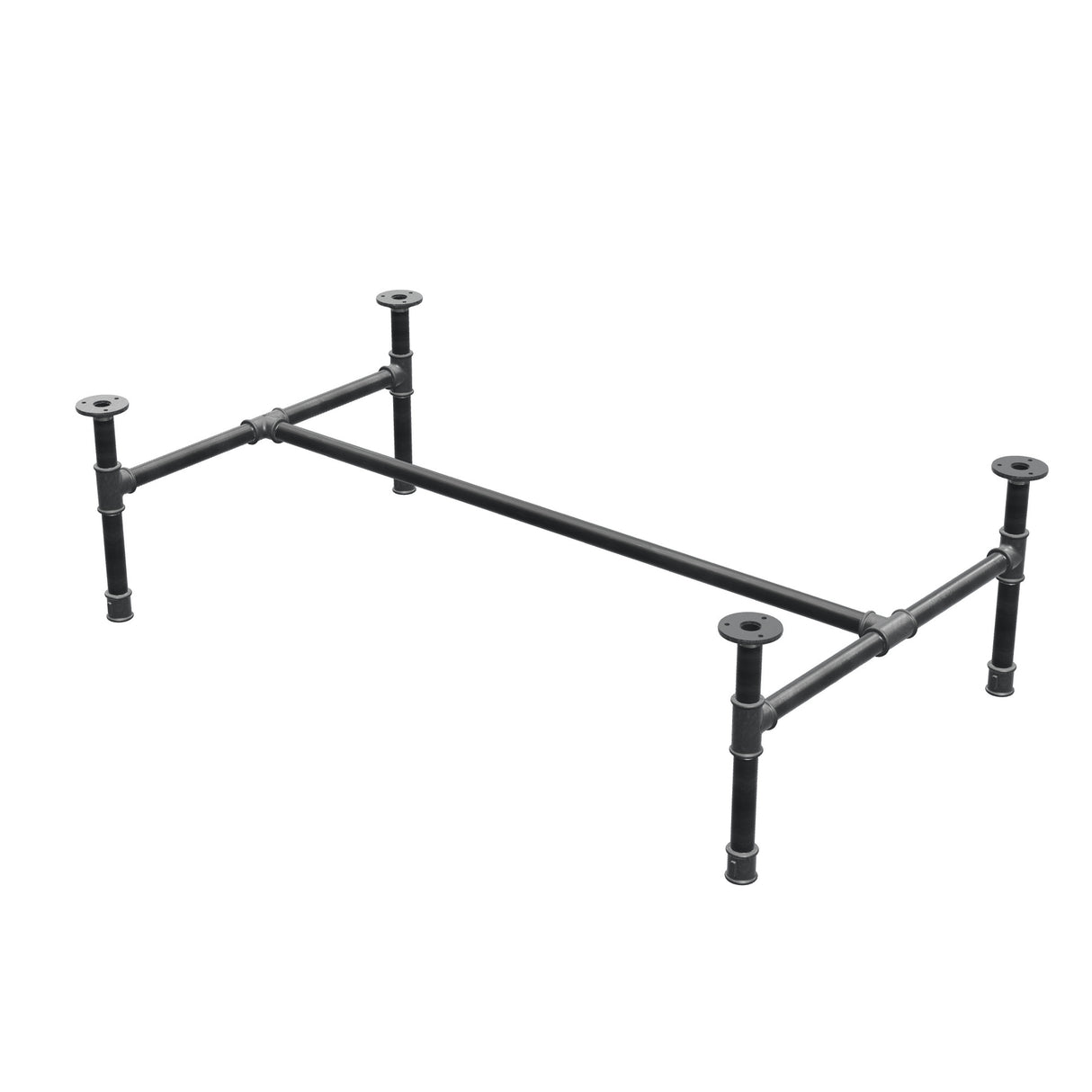 Couchtisch-Gestell aus Gusseisen, H-Form, 111 × 65 cm, Höhe 32 cm, Dreiviertelansicht