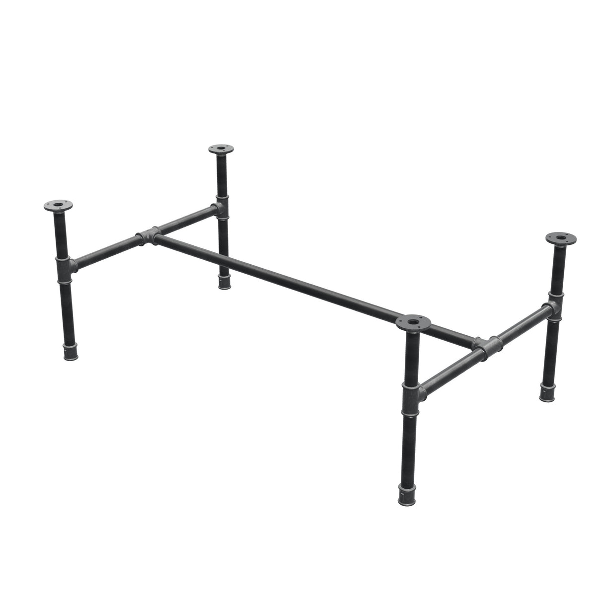 Couchtisch-Gestell aus Gusseisen, H-Form, 111 × 65 cm, Höhe 42 cm, Dreiviertelansicht
